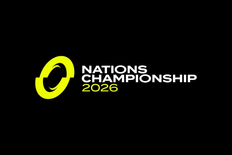 Logo officiel du Nations Championship de rugby, en blanc sur fond noir